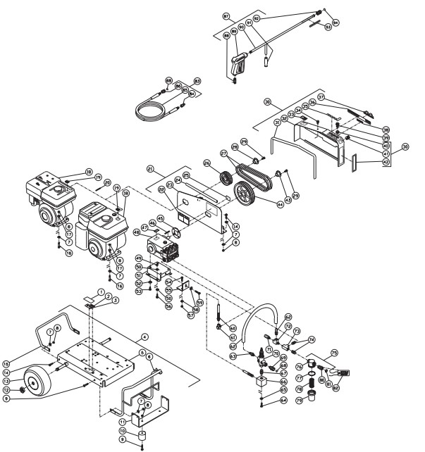 MITM CW-2505-3MGH pressure washer parts and manual